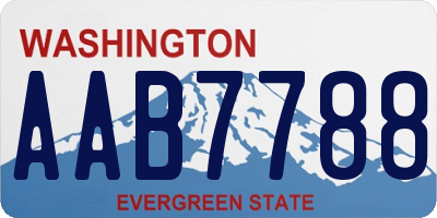 WA license plate AAB7788