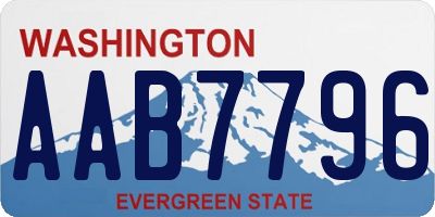 WA license plate AAB7796