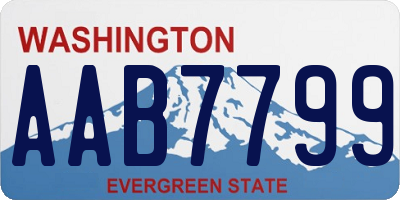 WA license plate AAB7799