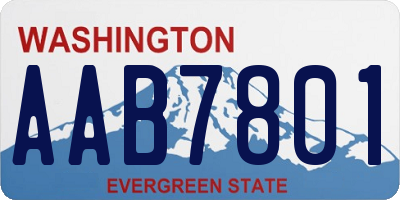 WA license plate AAB7801