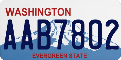 WA license plate AAB7802
