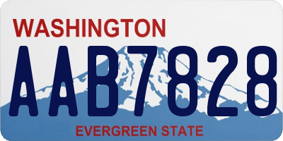 WA license plate AAB7828