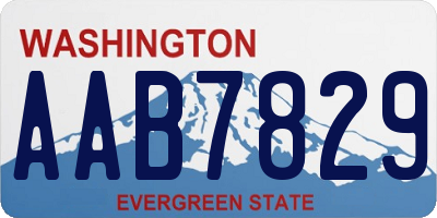 WA license plate AAB7829