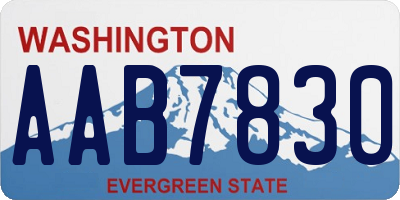 WA license plate AAB7830