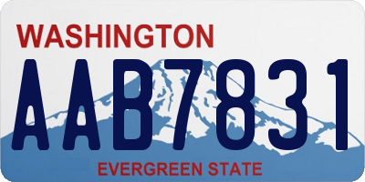 WA license plate AAB7831