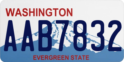 WA license plate AAB7832