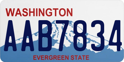 WA license plate AAB7834