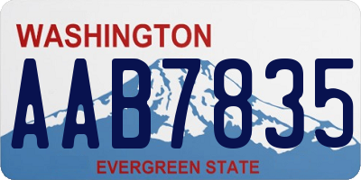 WA license plate AAB7835