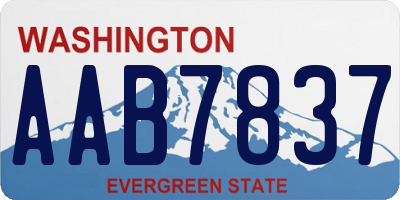 WA license plate AAB7837