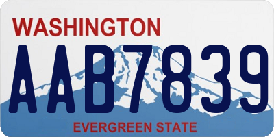 WA license plate AAB7839