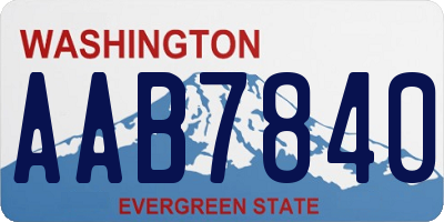 WA license plate AAB7840