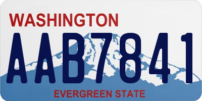 WA license plate AAB7841