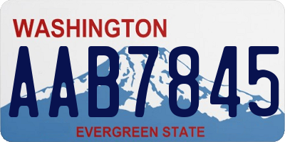 WA license plate AAB7845