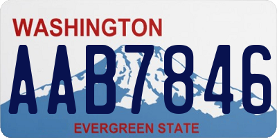 WA license plate AAB7846