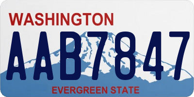 WA license plate AAB7847