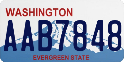 WA license plate AAB7848