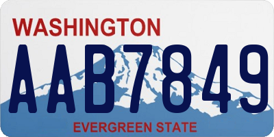 WA license plate AAB7849
