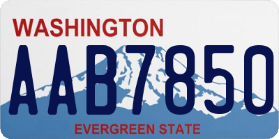 WA license plate AAB7850