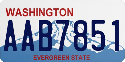 WA license plate AAB7851