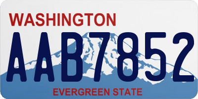 WA license plate AAB7852