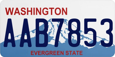 WA license plate AAB7853