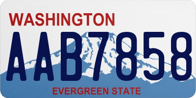 WA license plate AAB7858