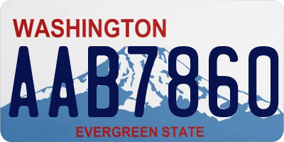 WA license plate AAB7860