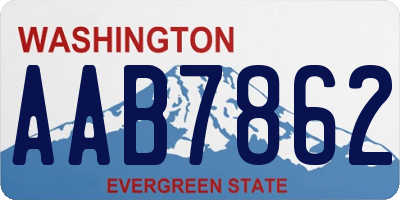 WA license plate AAB7862