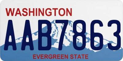 WA license plate AAB7863