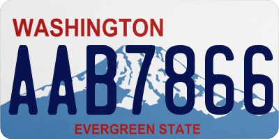 WA license plate AAB7866