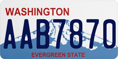 WA license plate AAB7870