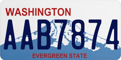 WA license plate AAB7874