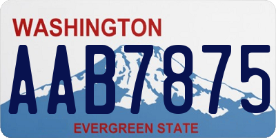 WA license plate AAB7875