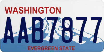 WA license plate AAB7877