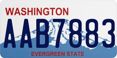 WA license plate AAB7883