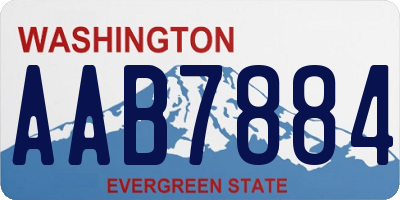 WA license plate AAB7884