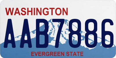 WA license plate AAB7886