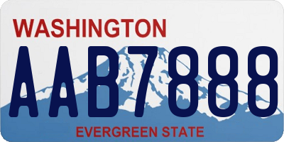 WA license plate AAB7888