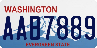 WA license plate AAB7889