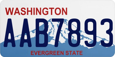 WA license plate AAB7893