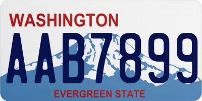 WA license plate AAB7899