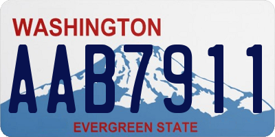 WA license plate AAB7911