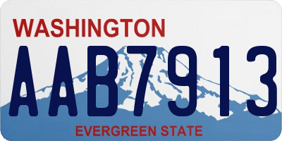 WA license plate AAB7913