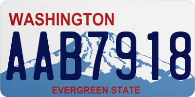 WA license plate AAB7918