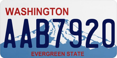WA license plate AAB7920