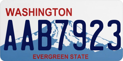 WA license plate AAB7923