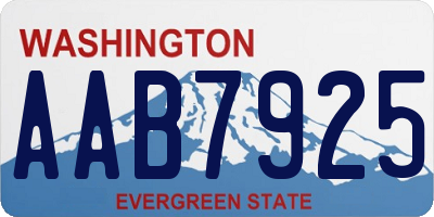 WA license plate AAB7925