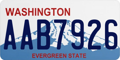 WA license plate AAB7926