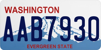 WA license plate AAB7930