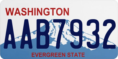 WA license plate AAB7932